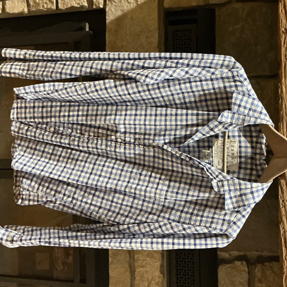 Frank & Eileen Blue and White Checkered Blouse